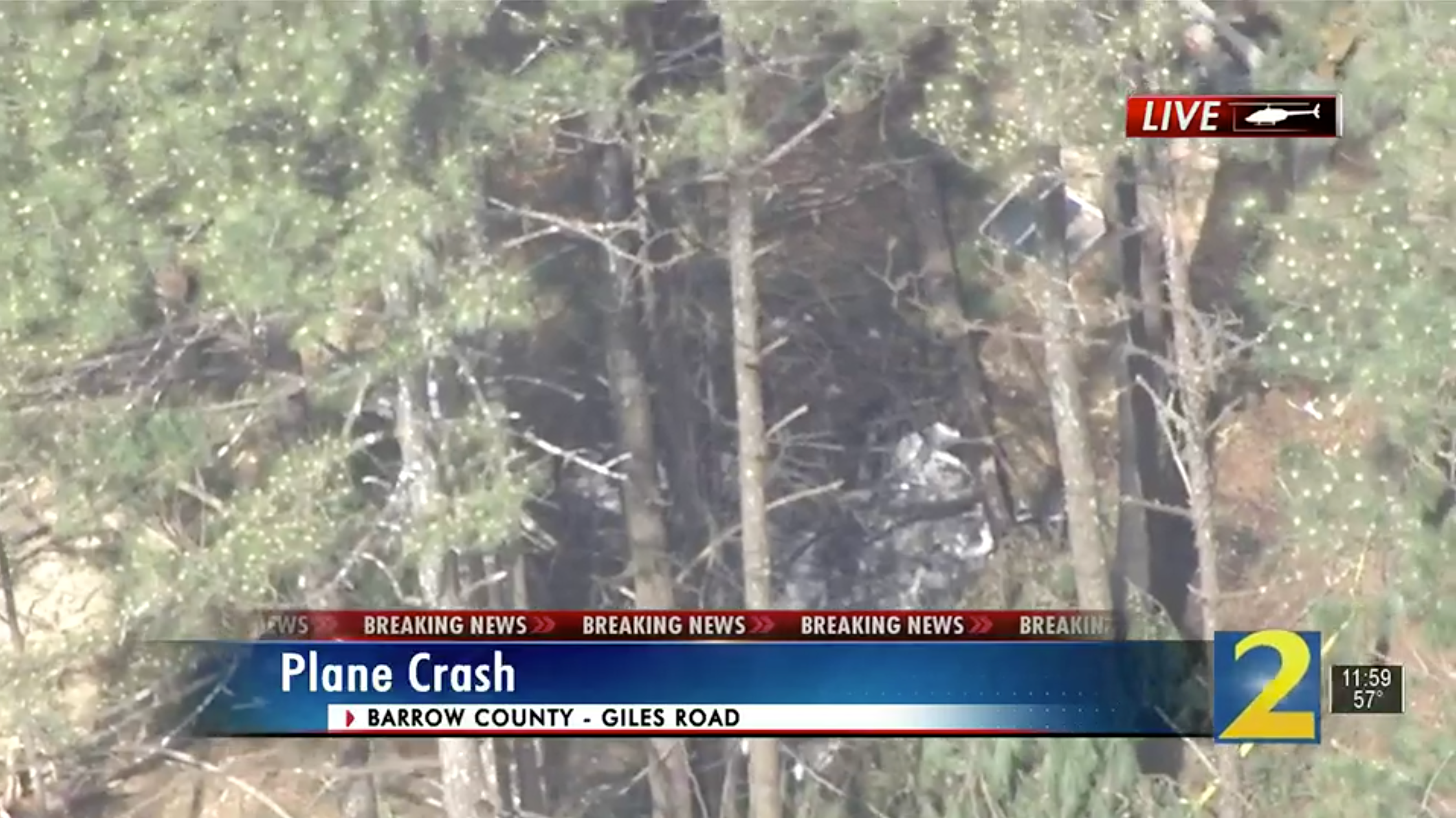 Two injured after small plane crashes into Georgia woods The